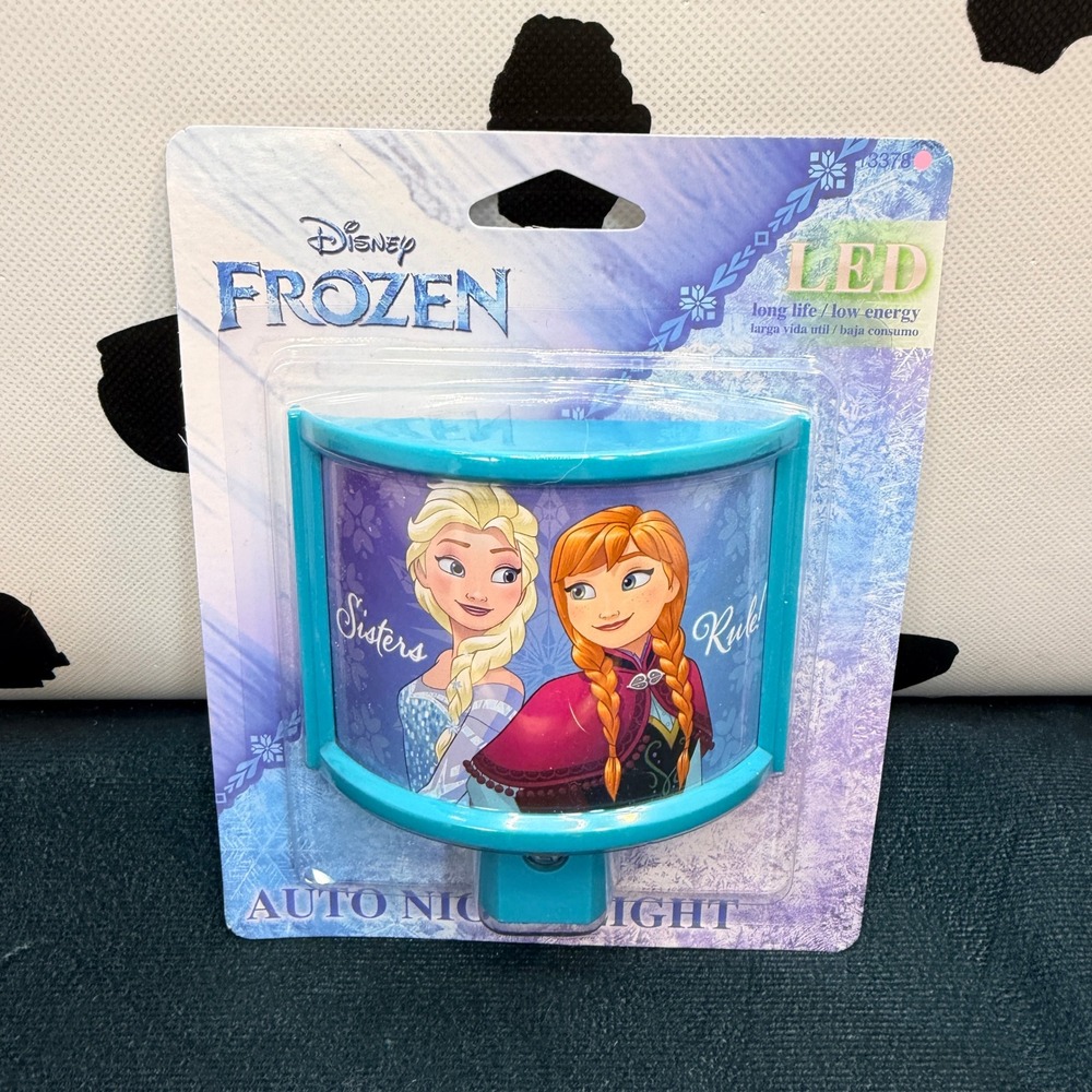 Disney Frozen Auto Night Light Kids Blue Anna Elsa LED Sensor 13378